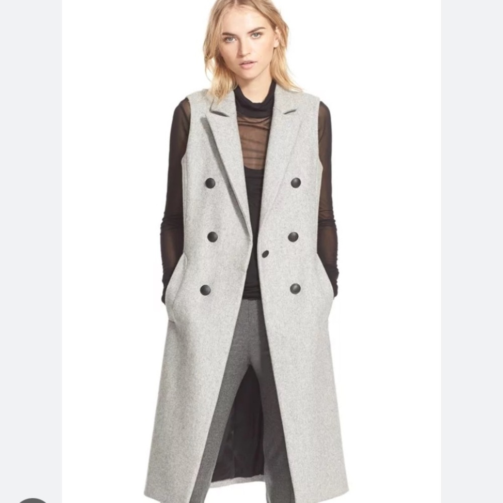 Rag and Bone Faye double breasted wool midi vest